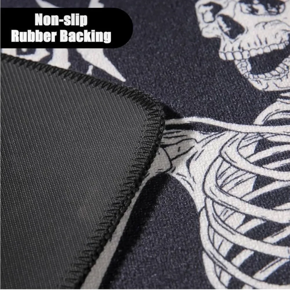 Skull Halloween Bath Mat - Soft Non-Slip Bath Mat Absorbent Bath Rugs for